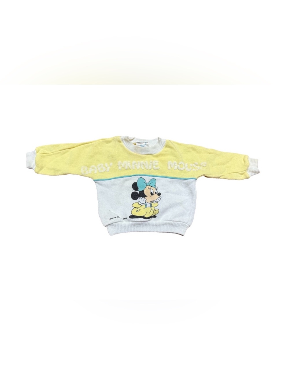 Vintage 1984 Disney Babies MINNIE MOUSE Sweatshirt Pullover Size 0-6 mo
